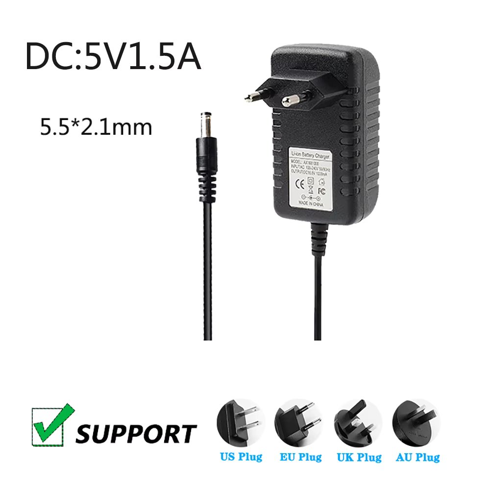 DC 5V 1.5A 5V1500mA AC Power Adapter Transformer Charger DC5.5*2.1MM