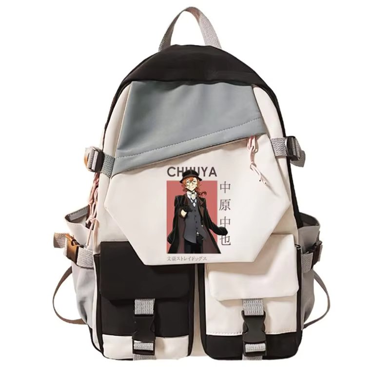 Bungo Stray Dogs Backpack Mochila Teenarges Schoolbag Boys Girls Anime Color Blocking Laptop Outdoor Shoulder Bags