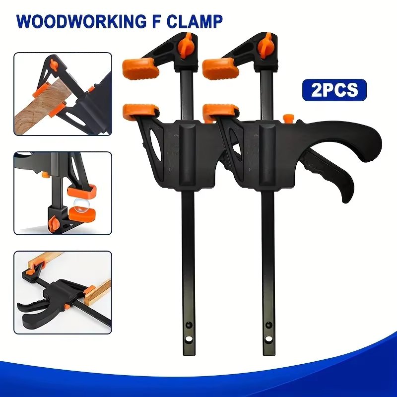 4' Woodworking Clamp 1/2Pcs Set Fixed Type Quick Ratchet Release Speed Extruded Nylon Work Bar Kit Spreader Gadgets DIY Portable