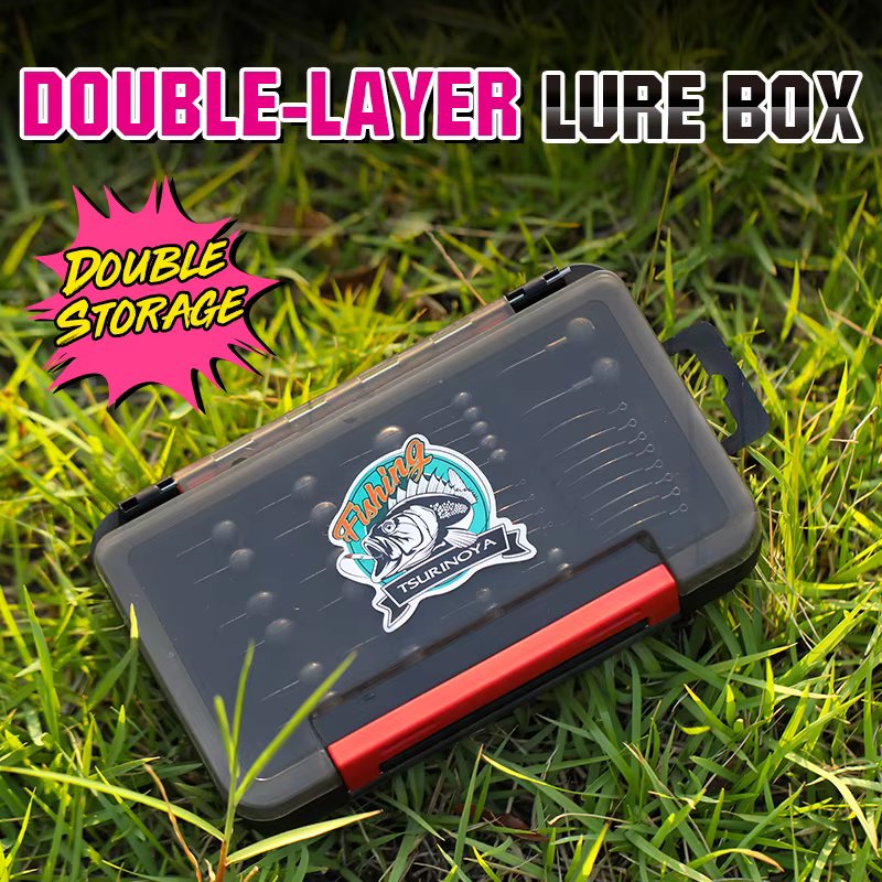 TSURINOYA Fishing Lure Box RX17 Fishing Tool Utility Boxes Texas Rigs Jika Rig Hooks Storage Double Layer Utility Boxes
