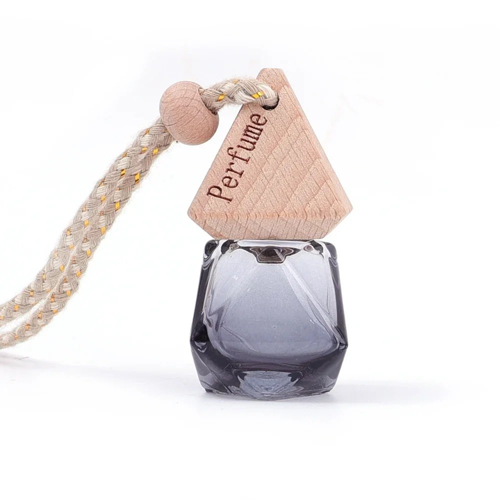 Car Air Freshener Perfume Bottle Pendant Diamond-shaped Empty Glass Bottle Car Hanging Fragrance Bottles Ornament