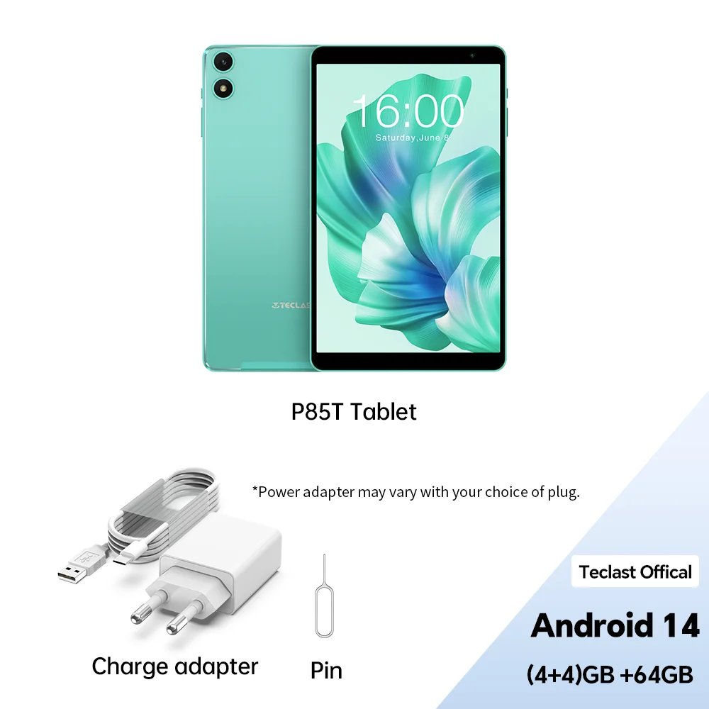 Teclast P85T Android 14 Tablet 8 Inch IPS 4+6GB RAM 64GB ROM A523 8-core Widevine L1 Wi-fi 6 Type-C 5000mAh Tablet PC Metal Body