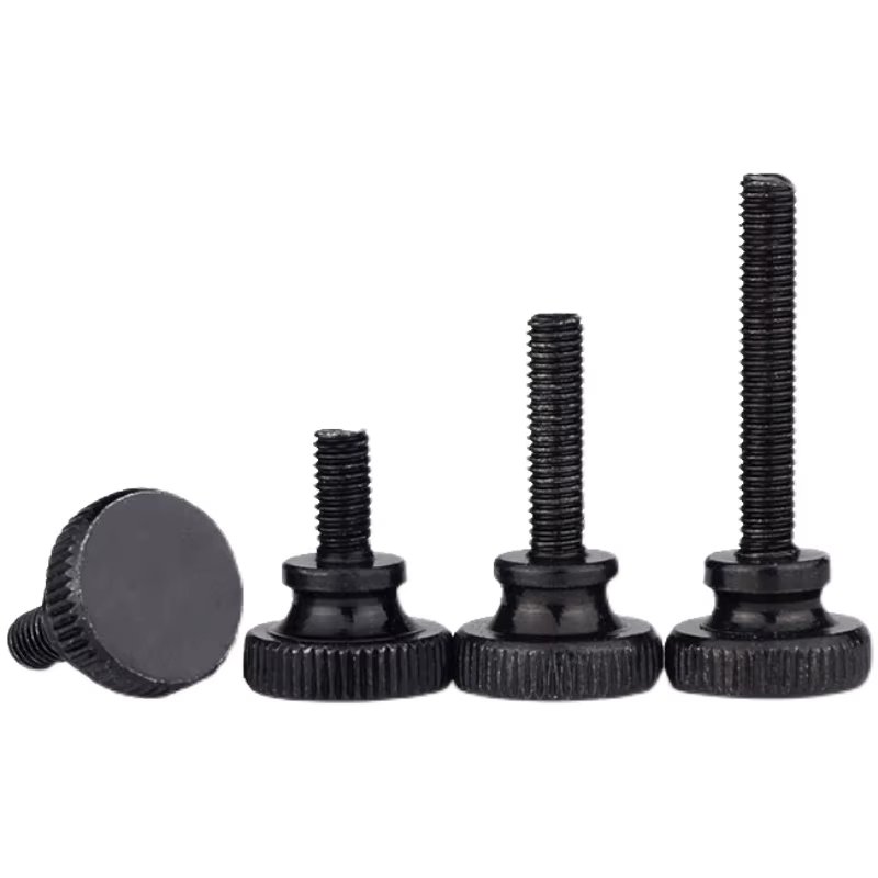 M3 M4 M5 M6 M8 M10 GB834 Black Steel Knurl High Step Head Hand Tighten Thumb Screw Curtain Wall Glass Lock Thumbscrew Adjust