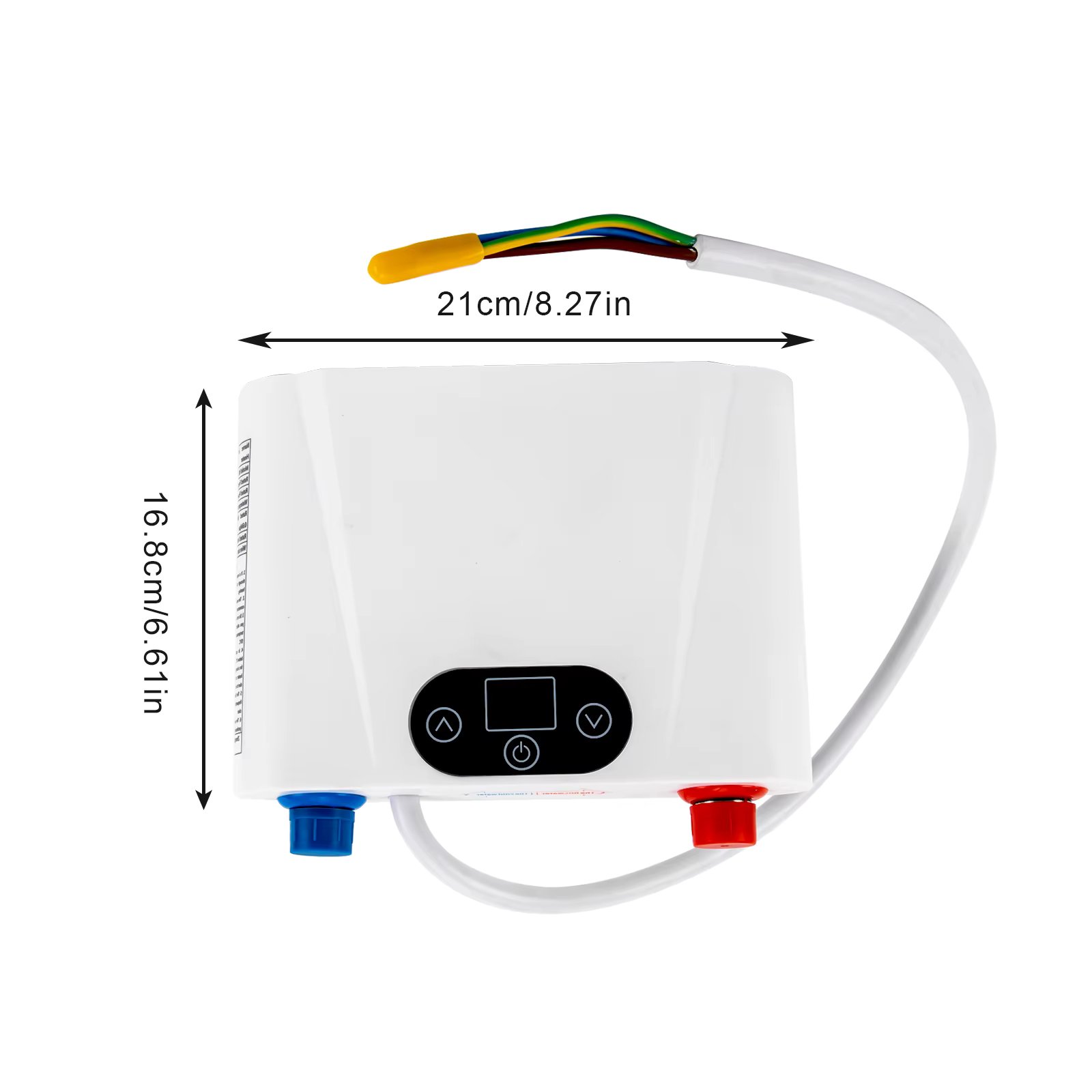 Kitchen Wall Mount Tankless Water Heater Touches Control Panel LED Display 5.5KW 30-55℃ Fast Heating Electric Water Heater