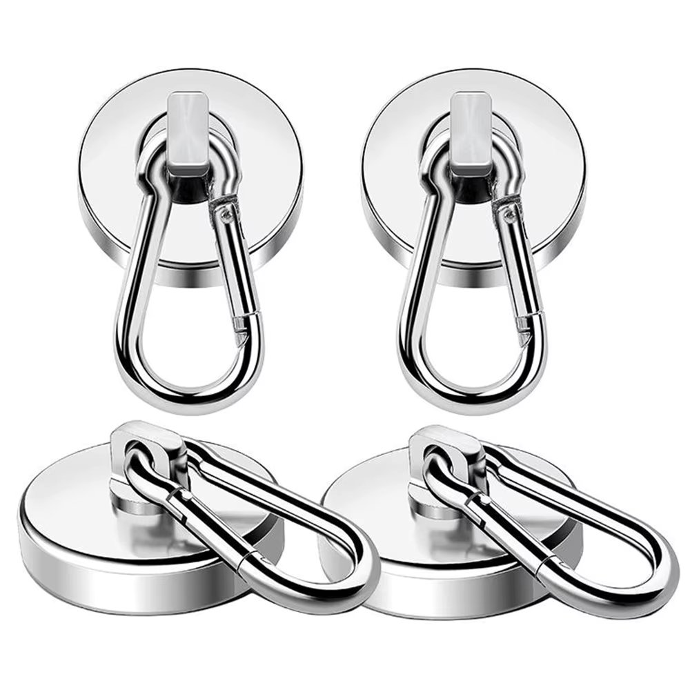 Magnetic Hooks Strong Heavy Duty Neodymium Magnet Hooks With Swivel Carabiner Hook For Refrigerator 1pcs Magnetic Materials