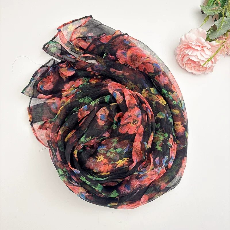 black red floral