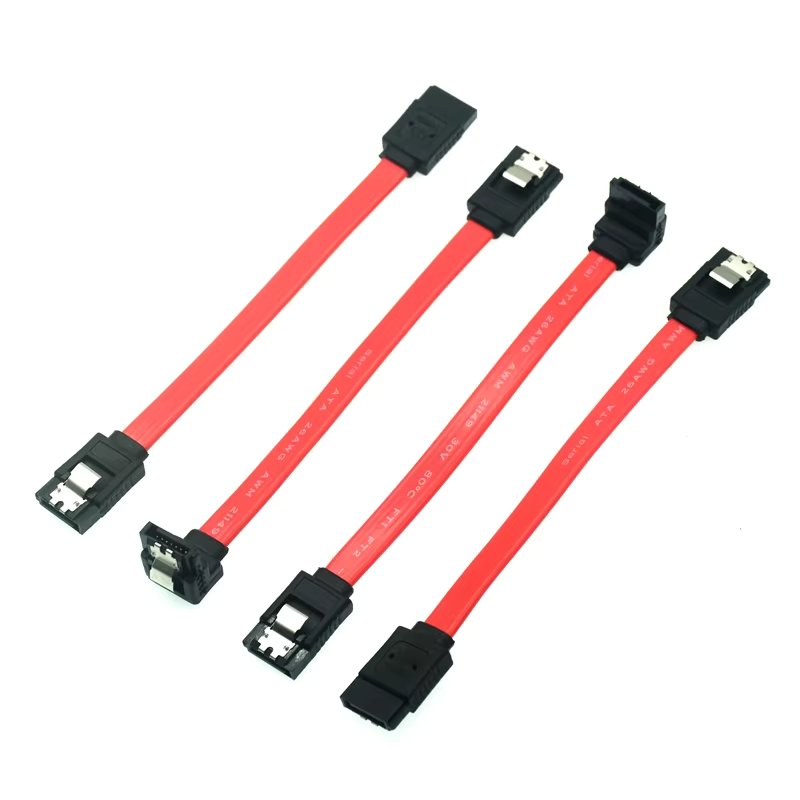 10CM Red Short SATA Cable Serial ATA SATA Line Cable DVD-ROM HDD SSD Data SATA Line 2.5 3.5 inch HDD SATA Serial ATA Cord Wire