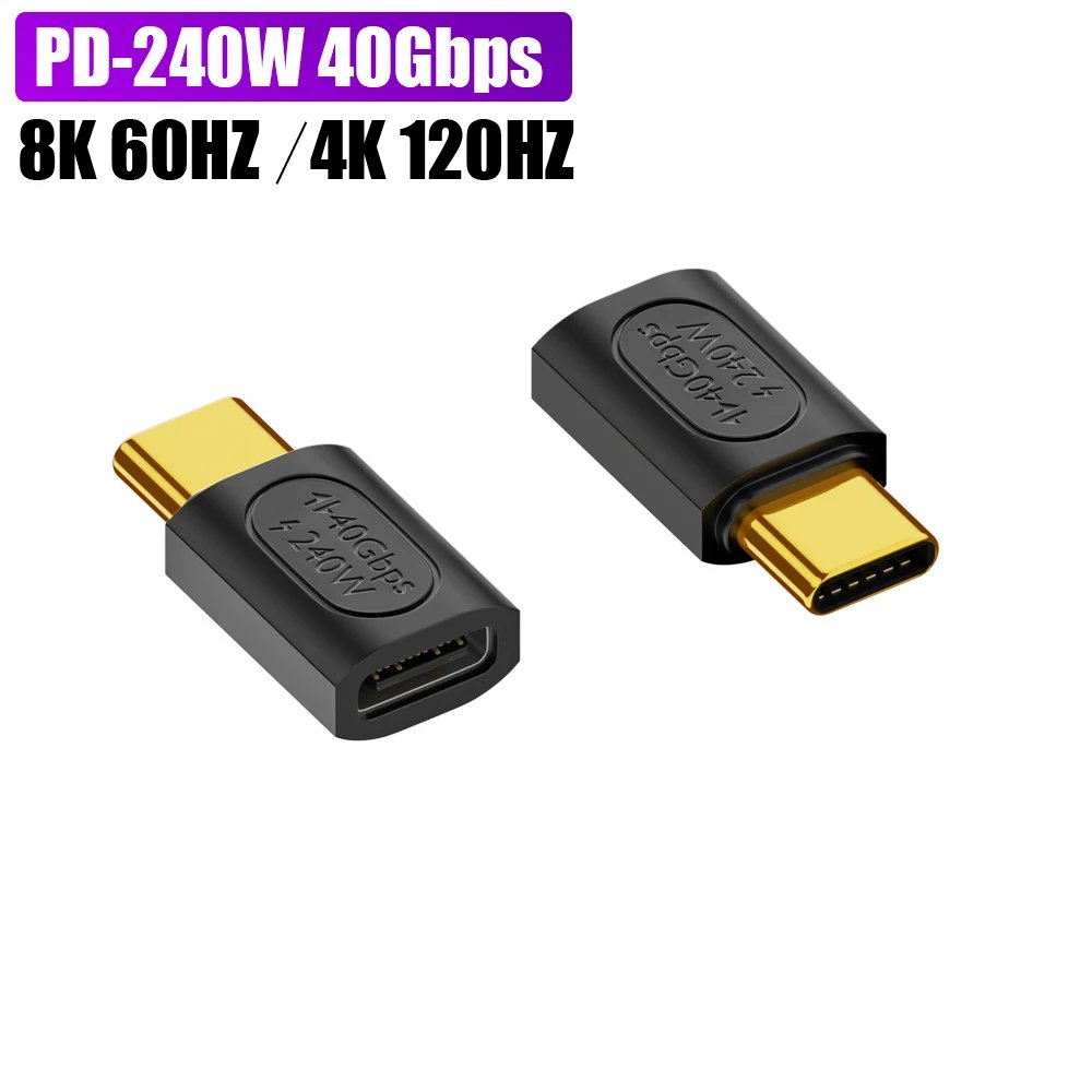 PD240W Type C Male To Female 90 Angle Adapter USB C Type C 3.1 Thunderbolt 3 40Gbps Data Transfer 8K@60Hz For MacBook Pro/Air