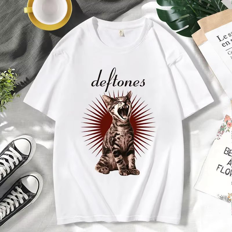 Men Deftones Merch Chino Moreno Diamond Print Women T-shirt Casual Basics O-collar Black Short Sleeve