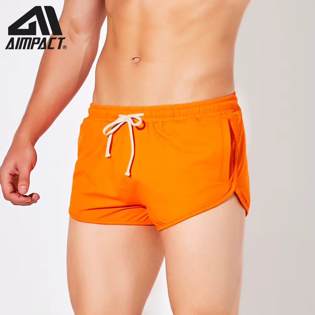 Aimpact Men's 3 Inch short cotton running shorts with marathon running shorts  Gym  Shorts quick dry traning sport AM2363