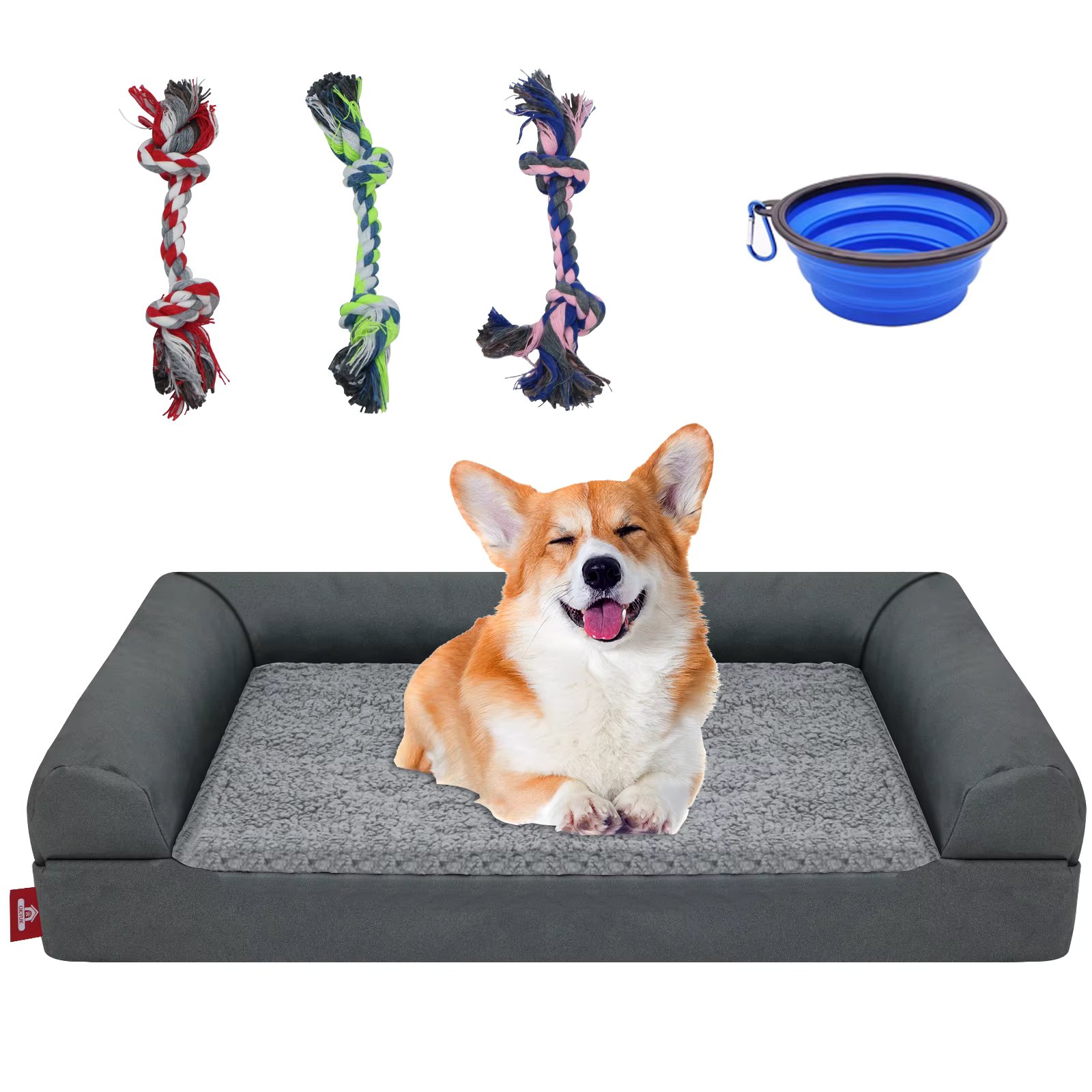 Dog Beds for Large Dogs, Foam Pet Sofa with Waterproof Lining, Removable Washable Cover and Nonskid Bottom, Dog Couch Bed