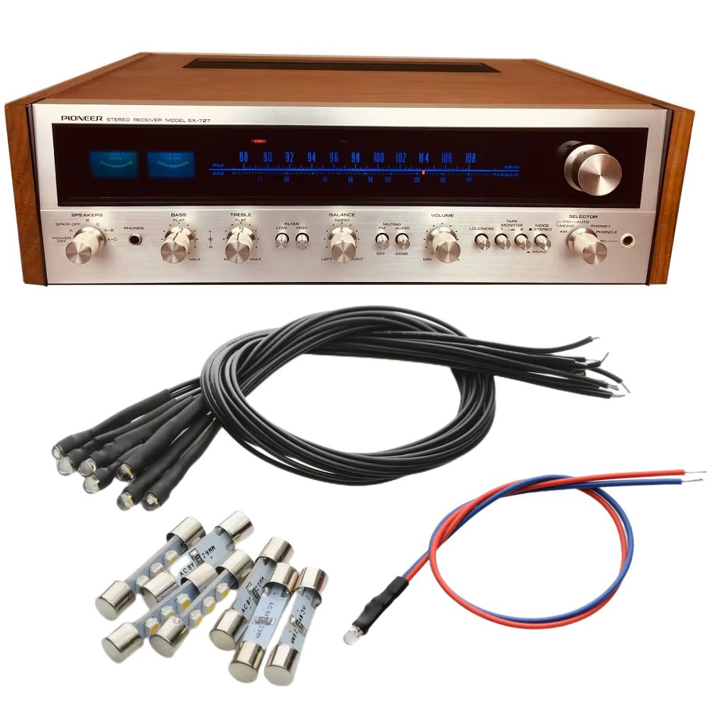 Tecolampe 1 Complete Set of AC8V LED Lamp Kit for Pioneer SX-727 SX-737 SX-7730 and Many Other Vintage Audio Stereo Receivers