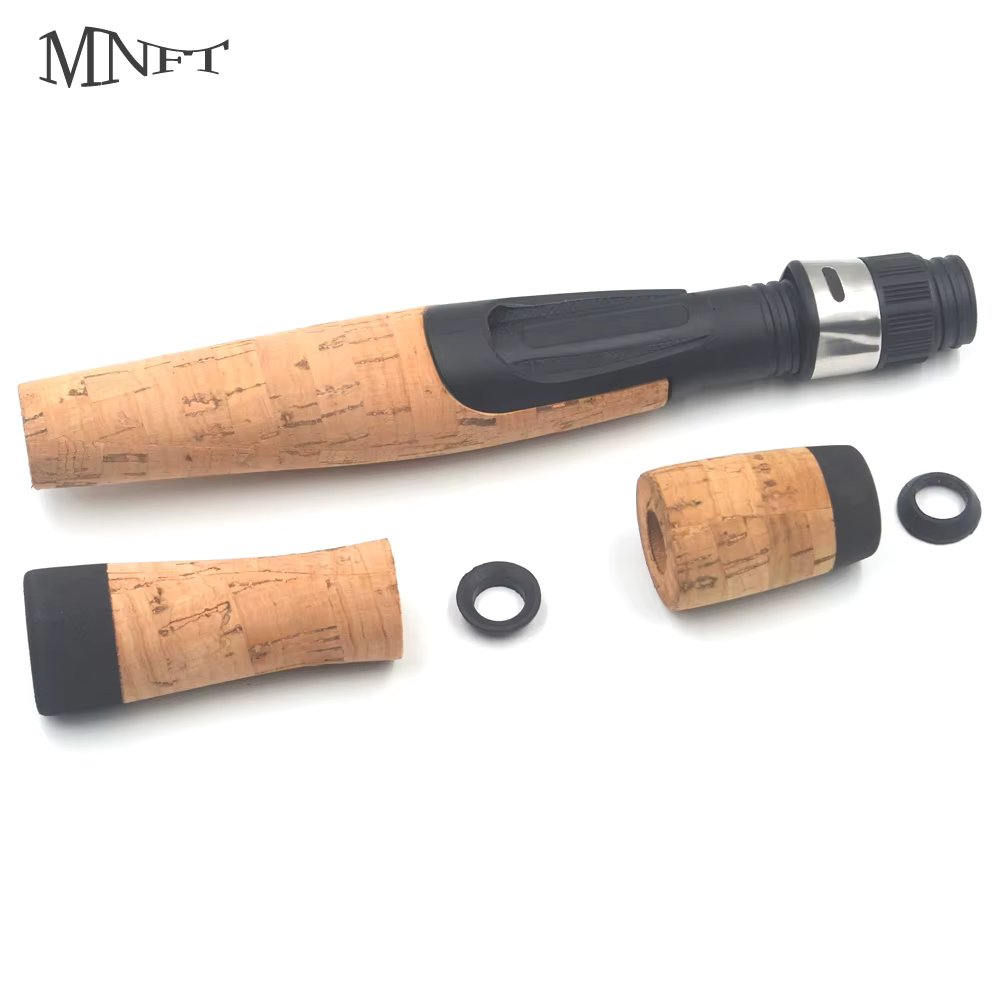 MNFT 1Sets Cork Split Grip Fishing Rod Handle Kit with Spinning Reel Seat for Rod Building Repair Tackle