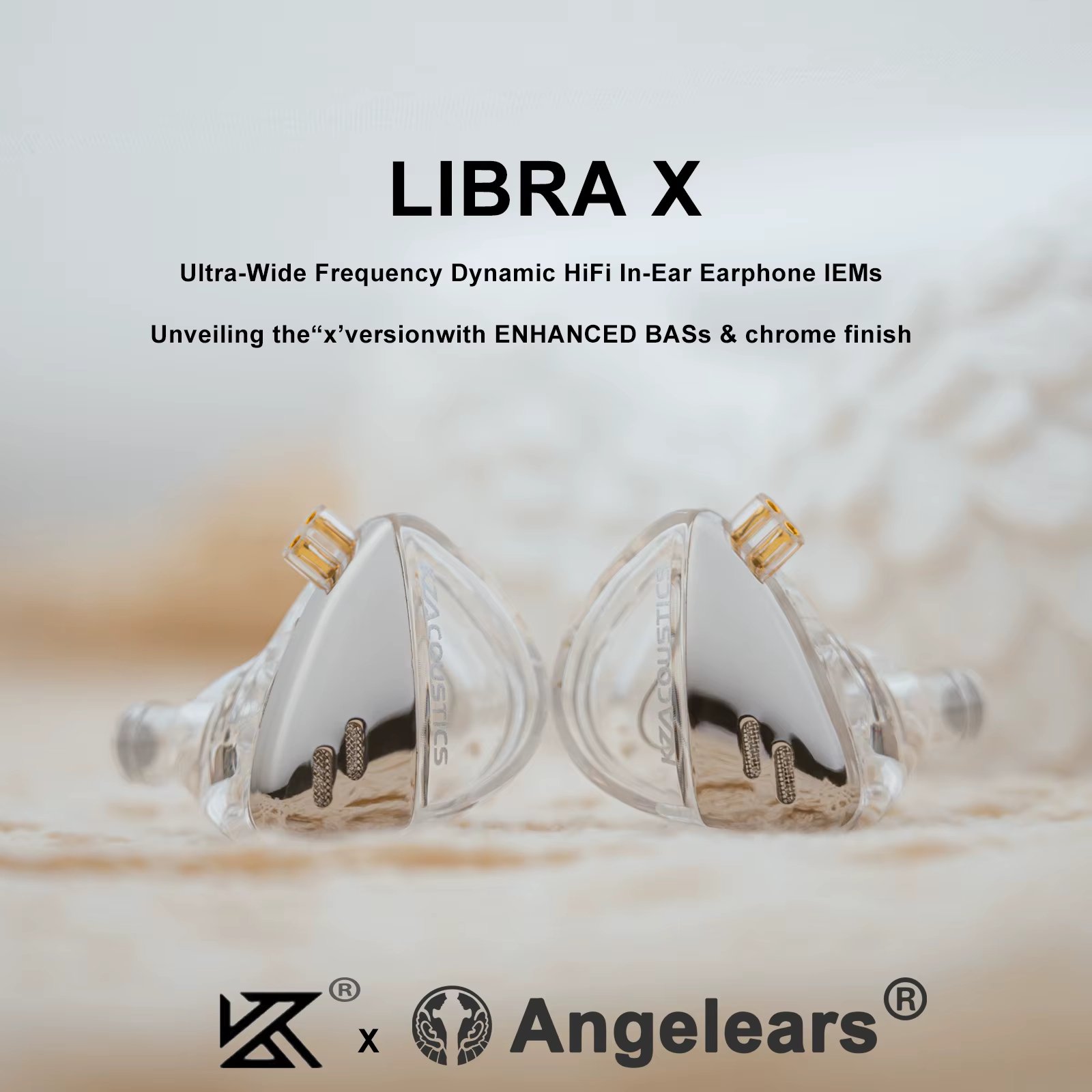 KZ X Angelears Libra X Ultra-Wide Frequency Dynamic HiFi In-Ear Earphone IEMs Monitor With 0.75 Replaceable cable