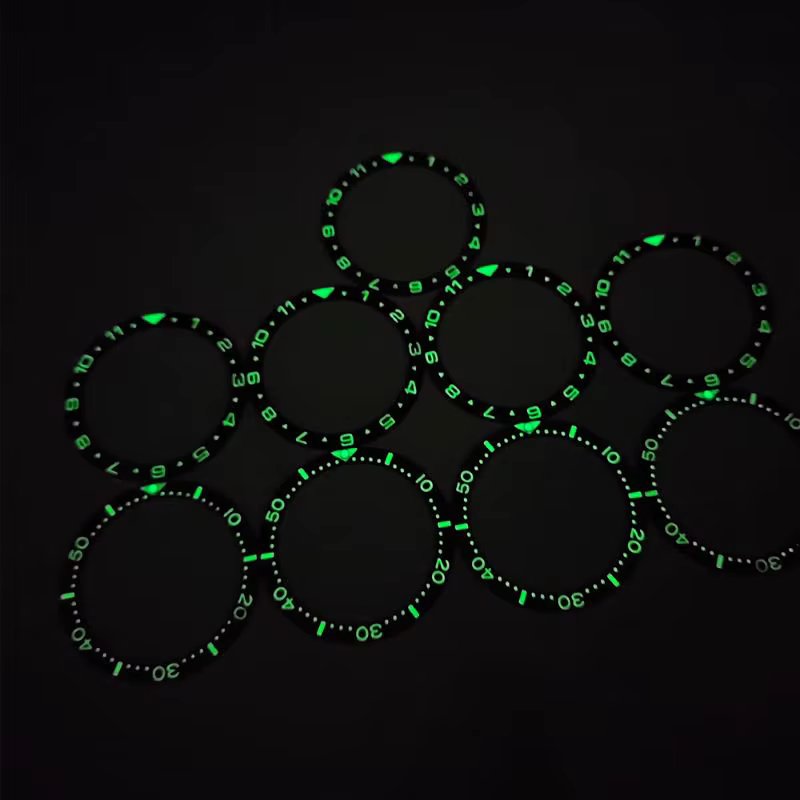 38x31.5mm C3 Green Luminous Ceramic Bezel Insert For Seiko SKX007 SKX009 Watch Case NH35 NH36 Men Case Replace Parts Ring