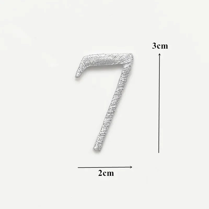Gold Silver Embroidery Number Digit Applique Collar Iron Sew On Patch Badges Figure For Wedding Clothes Dress Decor DIY Crafts