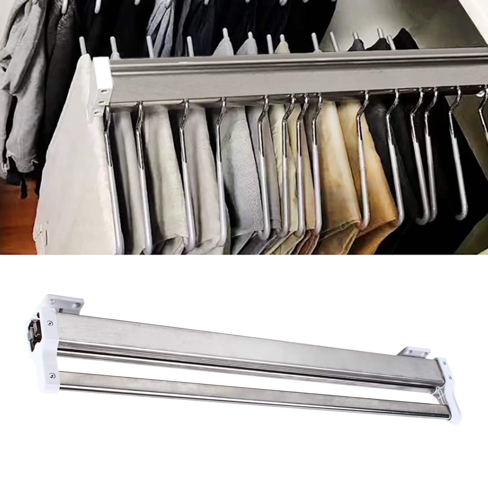 Extendable Clothes Rail Trousers 54-110 cm Clothes Rail Telescopic Clothes Rail Cabinet Extendable Shelf Stainless Steel