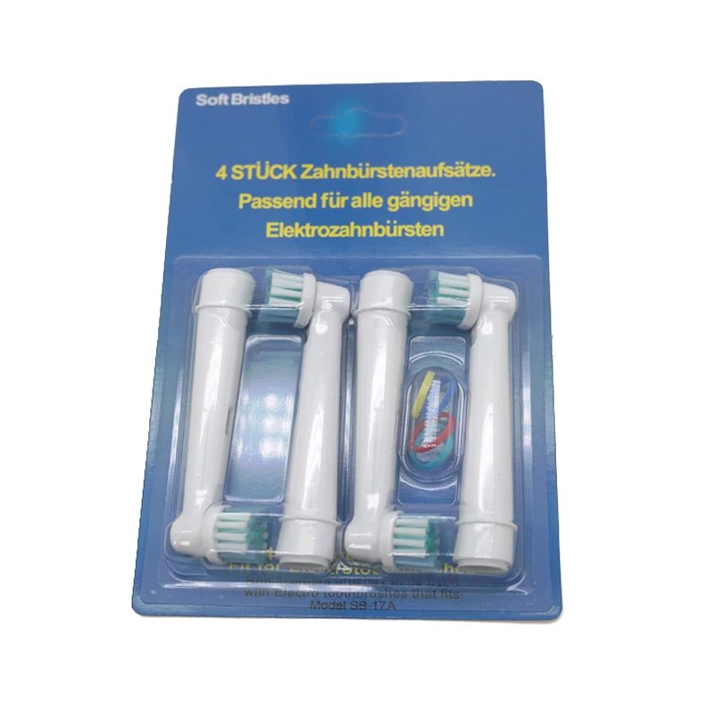 4 pcs /pack SB-17A Replacement Brush Heads For Braun oral B D12,D16,D29,D20,D32,OC20,D10513, DB4510k 3744 3709 3757 D19 OC18 D81