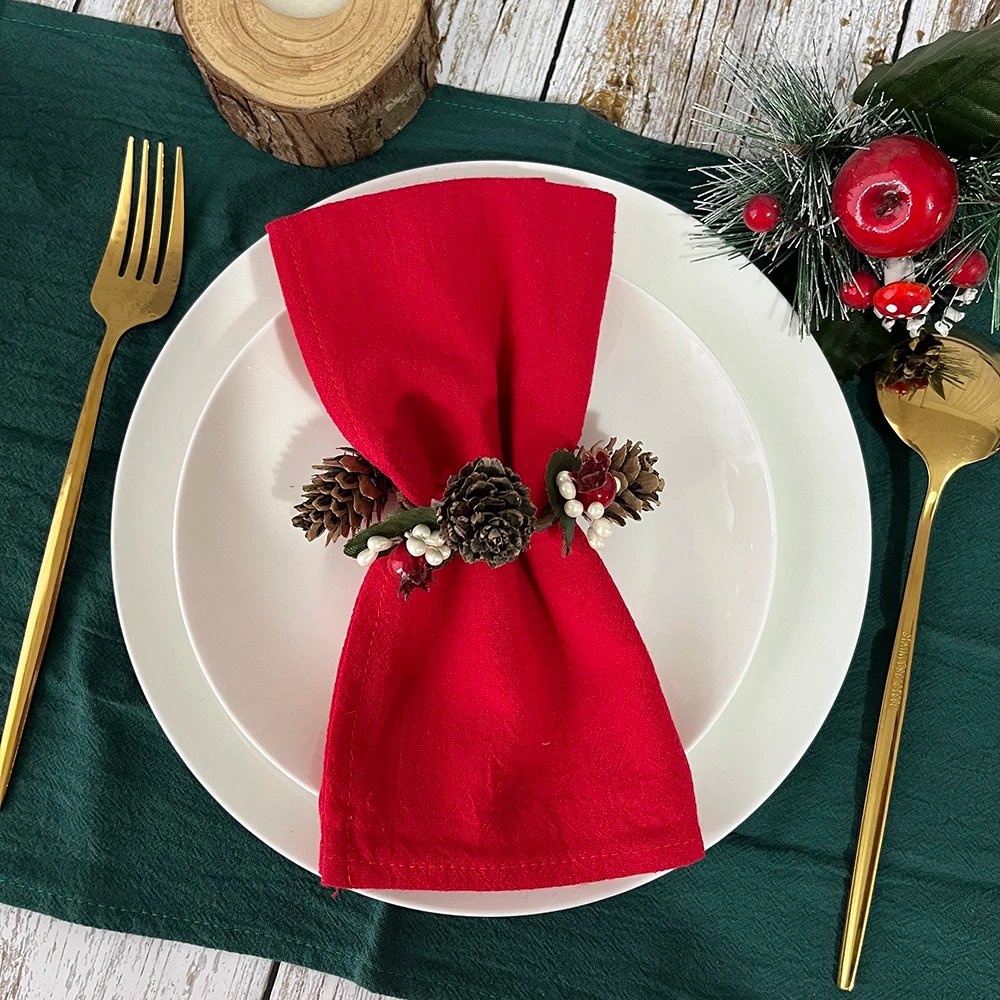6PCS Christmas Red