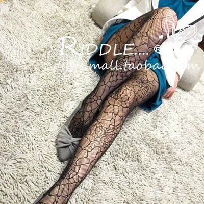 Fashion Womens Lady Girls Black Sexy Fishnet Pattern Jacquard Stockings Pantyhose Tights  skull Woman 1pcs dww43