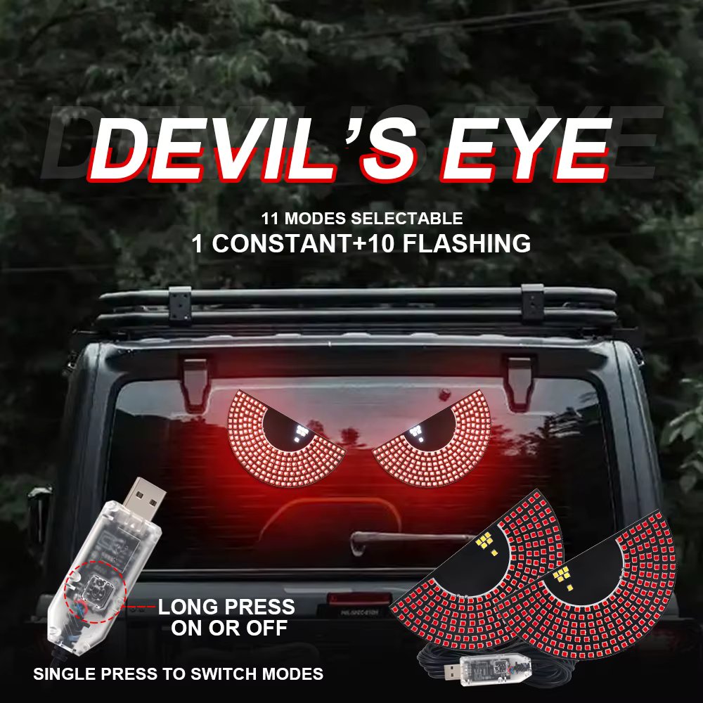 2pcs Car Devil Eyes Light USB LED Matrix Pixel Panel Devil‘s Eyes Animation Display Windshield Decorations Warning Ambient Light