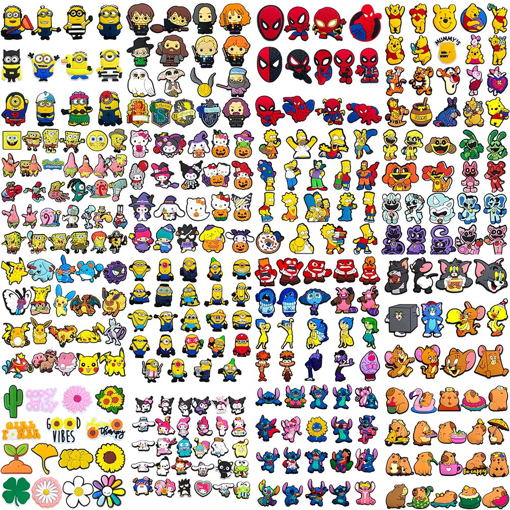 MINISO Sanrio Inside Out Minions Shoe Charms for Sandals Shoe Decoration PVC Accessories Shoe Buckle for Kids Gifts