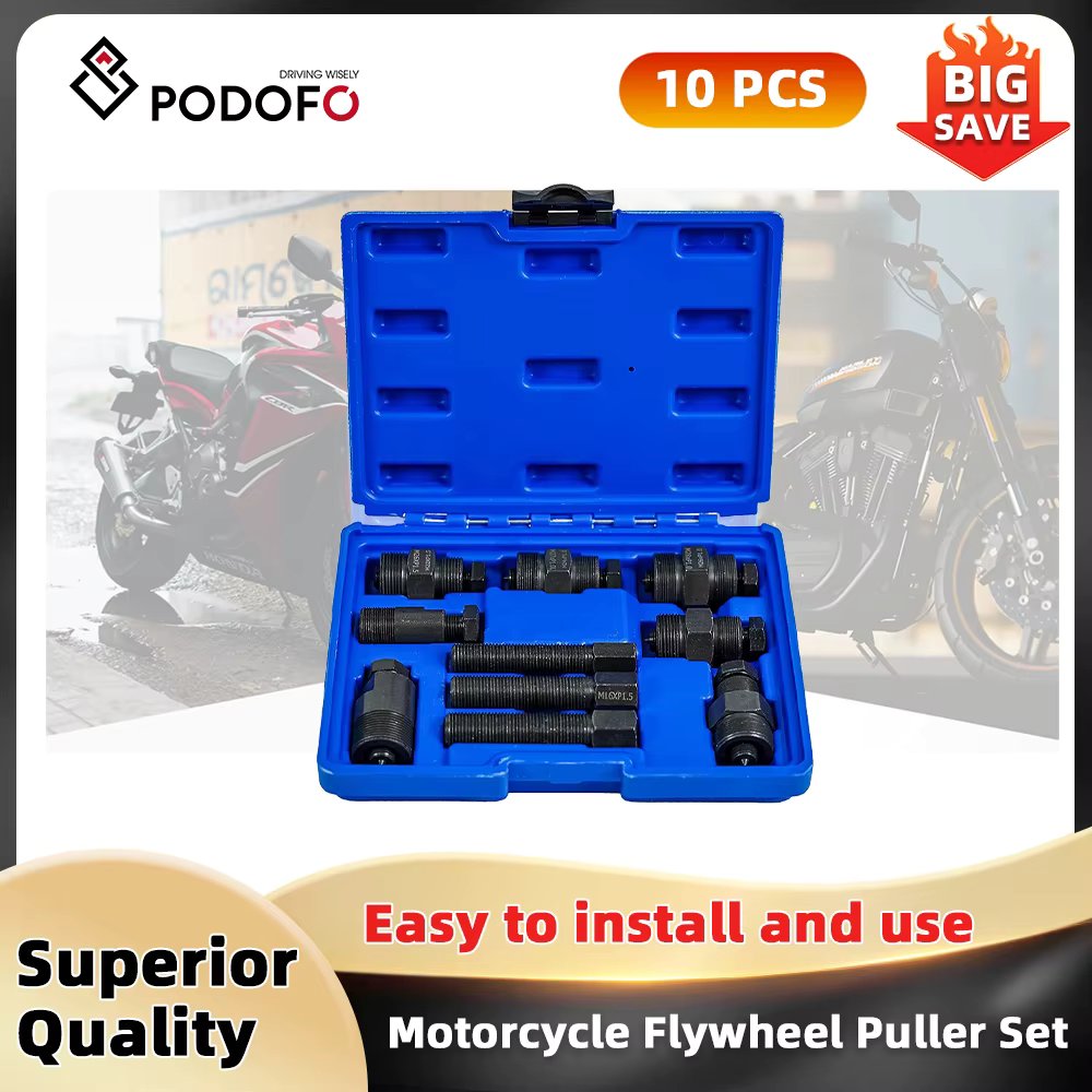 Podofo 10PCs Motorcycle Flywheel Puller Set Motorcycle ATV Moped Puller Tools Repair Tool for Motorcycle Bikes Ducati Yamaha