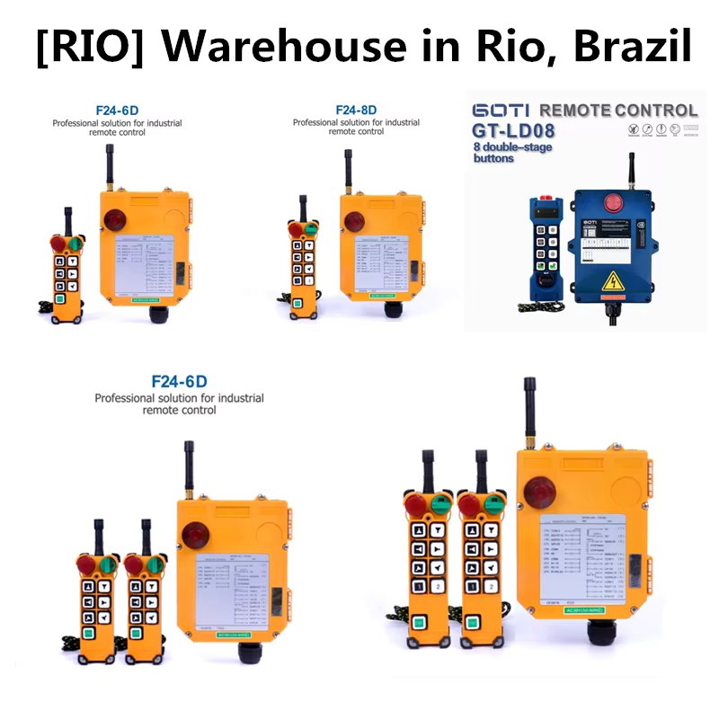 RIO Brazil Warehouse TELECRANE F24-6D F24-8D GT-LD08 Industrial Crane Hoist Remote Control Double Speed 36V 220V 380V AC