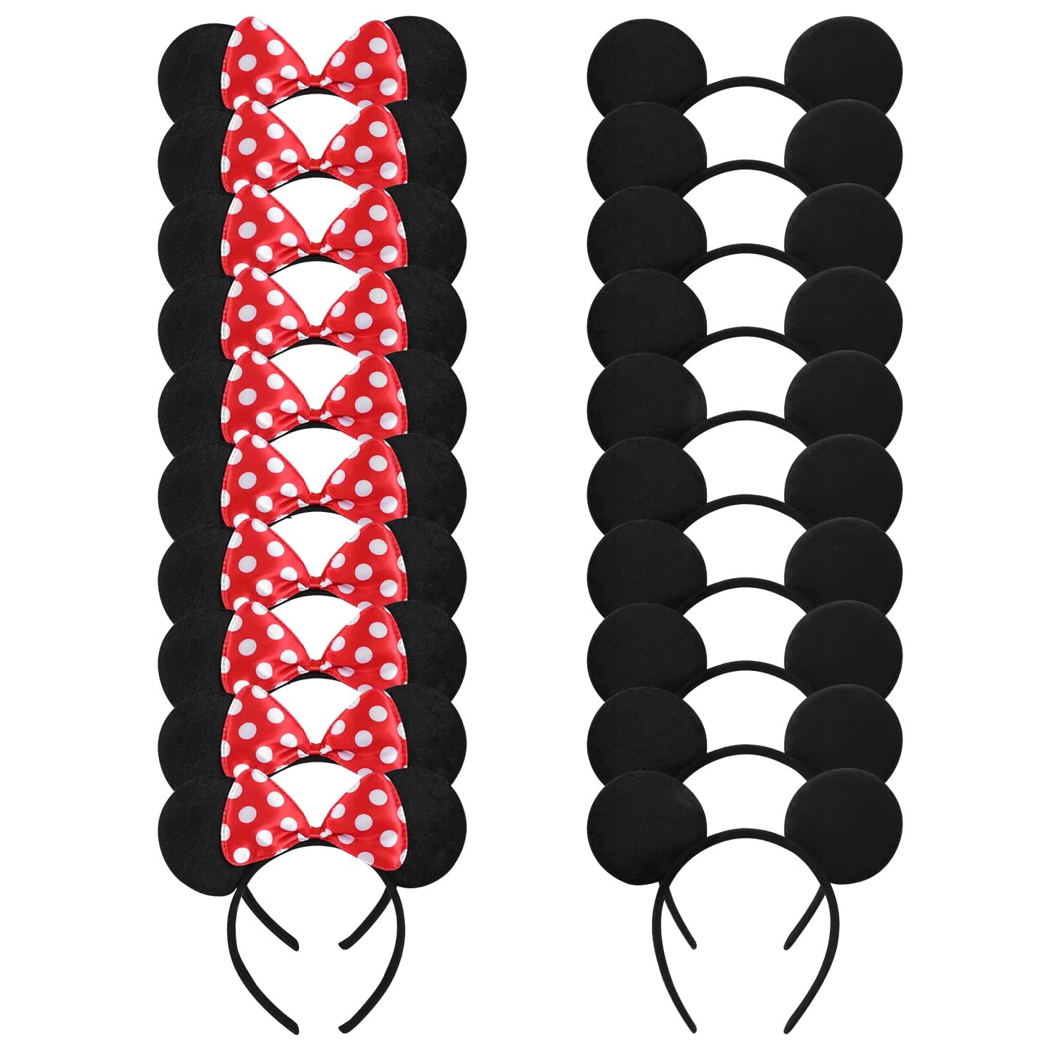 Mouse Ears Solid Bow Ears Headband for Birthday Party Supplies and Mouse Themed Costume Cosplay Decoration