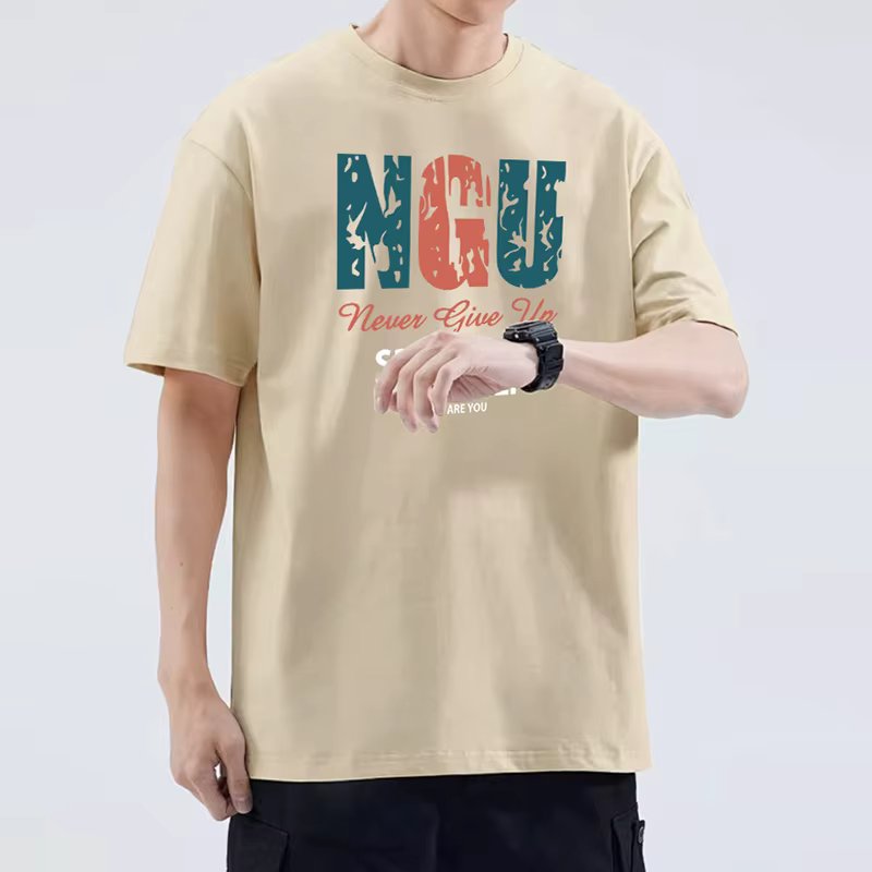 Trend in-print-in-print-in-print-in-hand 100% daily casual men-and-women overfit boxy short-sleeved long T-shirt TS2580