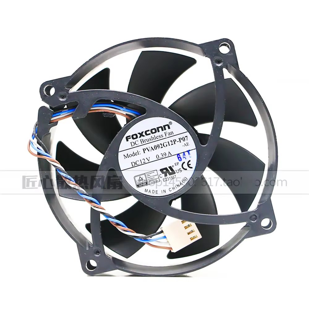 For Foxconn PVA092G12P-P07 92*92*25mm 12V 0.39A Cooling Fan For HP 625257-001 4Wires PMW