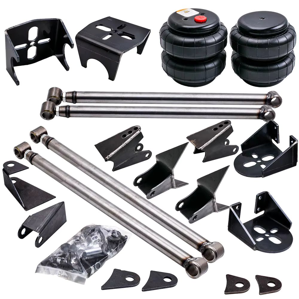 Universal Rear Triangulated 4 Link Kit Brackets 2500 1/2"npt Air Suspension Bags