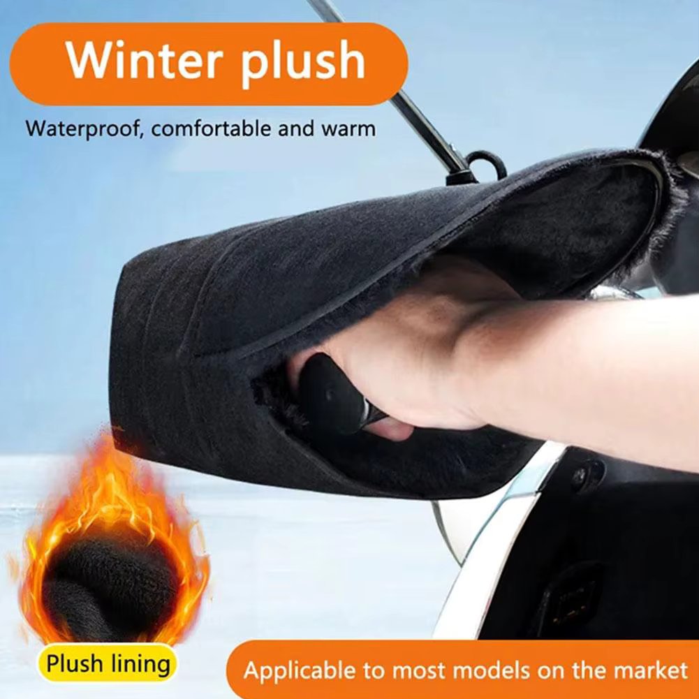 Universal Winter Motorcycle Gloves Handlebar Muffs Reflective Strip Warm Handle Bar Cover Gloves for Motorbikes Scooters Riding