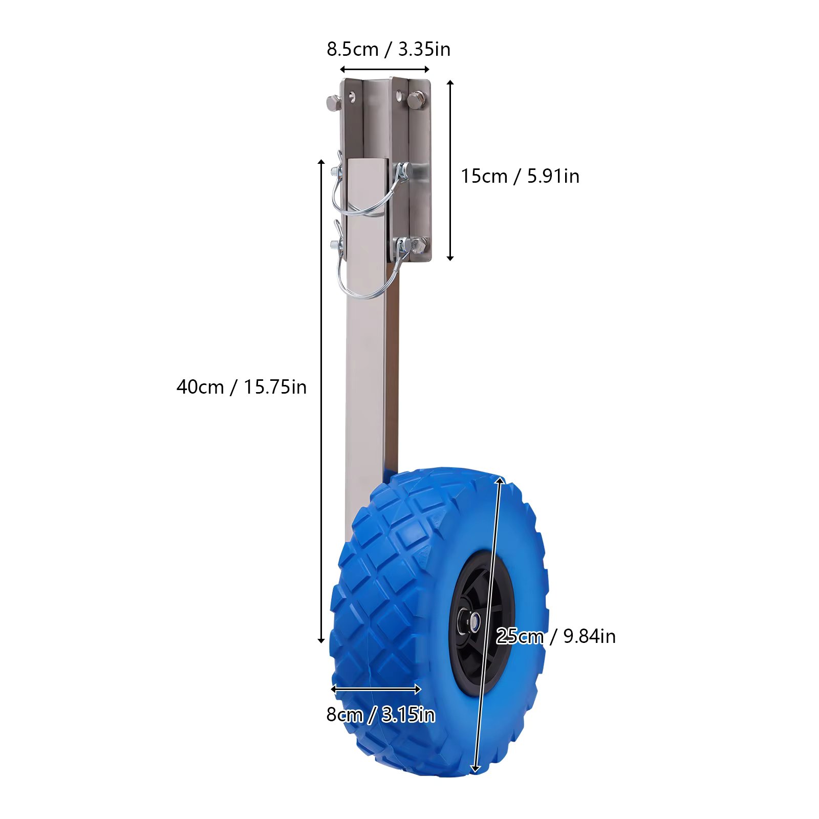 Launching Wheels, Dinghy Wheels, 10'' X 3'' Inflatable boat Transom Wheels Stainless Steel for inflatable boats and trailers