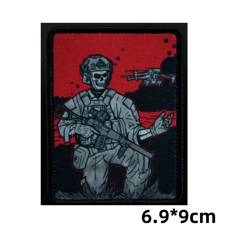 "Attackers" Soldiers and Drones Tactical Patches Printed Hook&Loop Patch for Vest Military Morale Badge Armband Backpack Sticker
