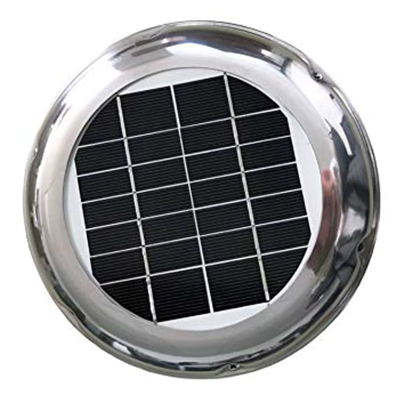 2.5W Stainless Steel Roof Solar Vent Fan Exhaust Ventilation 60CFM Waterproof Ideal for RV Boat Container Greenhouse Toilet