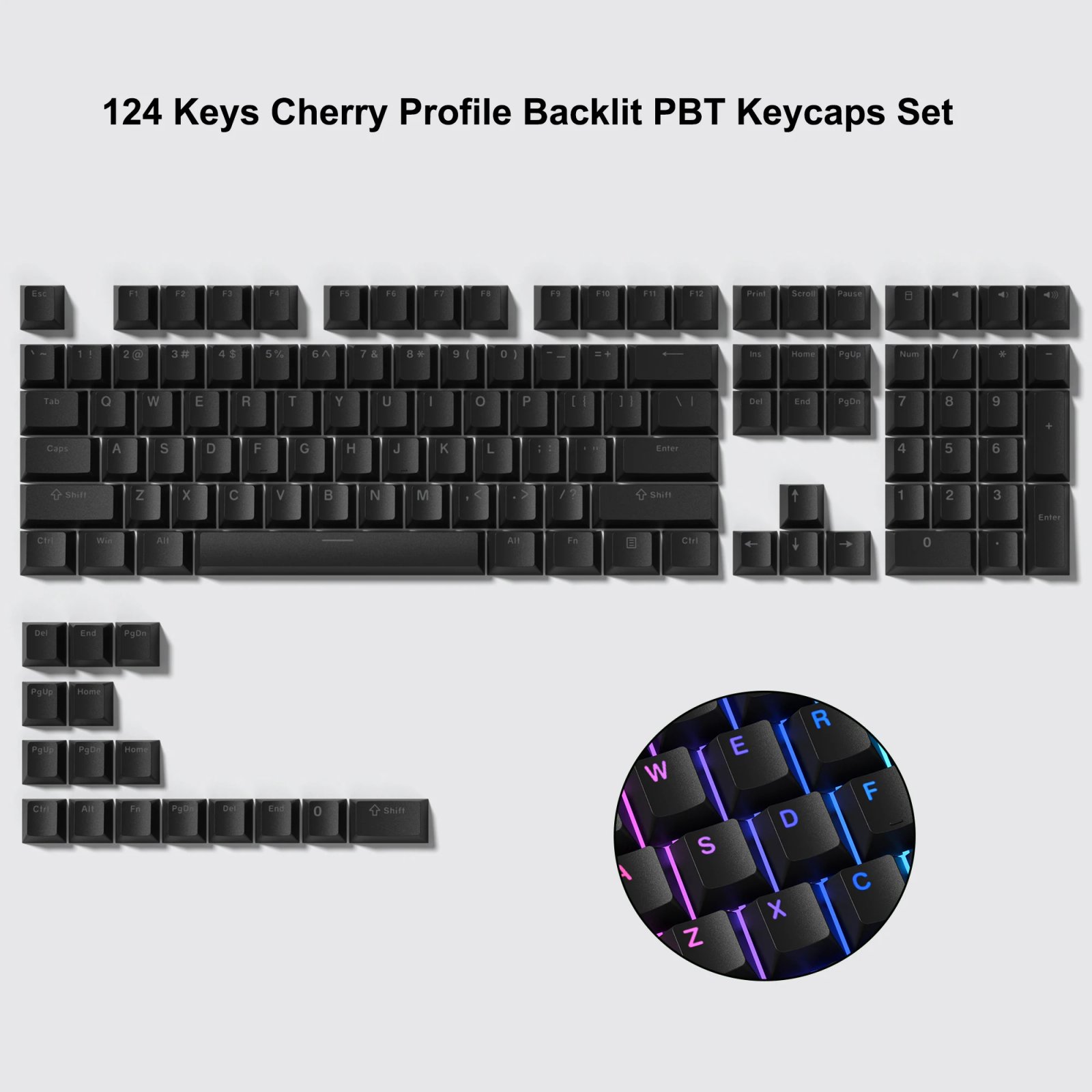 124 black backlit
