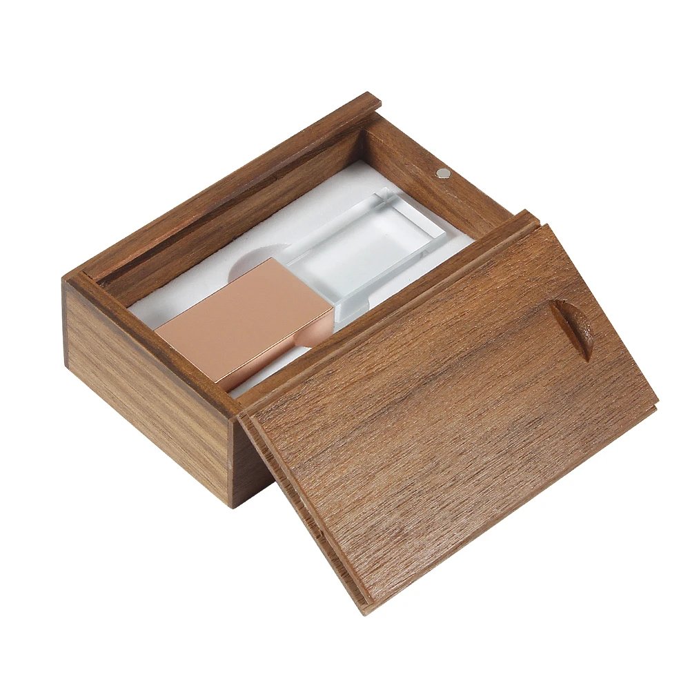 Rose gold walnut box