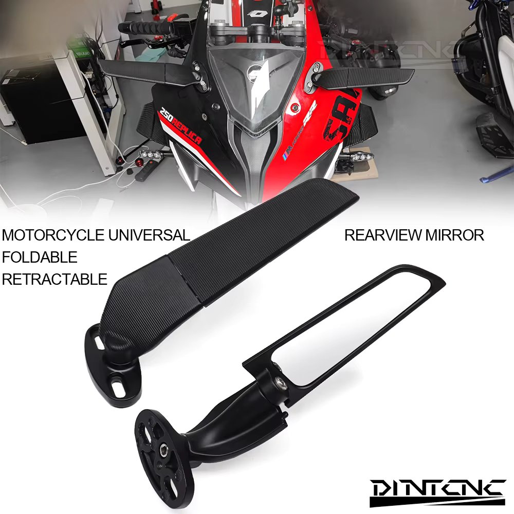 Motorcycle Accessories Left Right Reversing Rearview Mirror Folding Wings Spoiler For HONDA For SUZUKI For YAMAHA R15M R125 2022