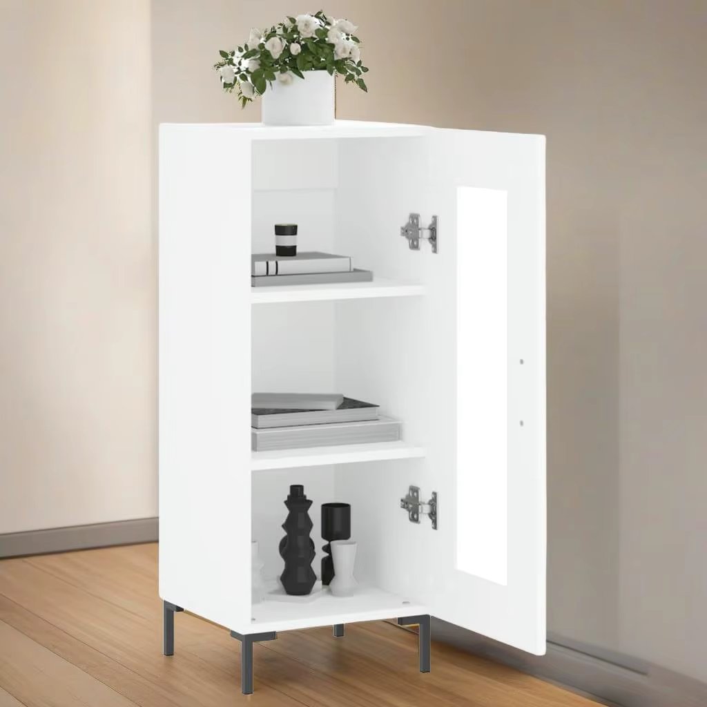 White Engineered Wood Sideboard Cabinet - 34.5x34x90 cm, Modern Storage Solution
