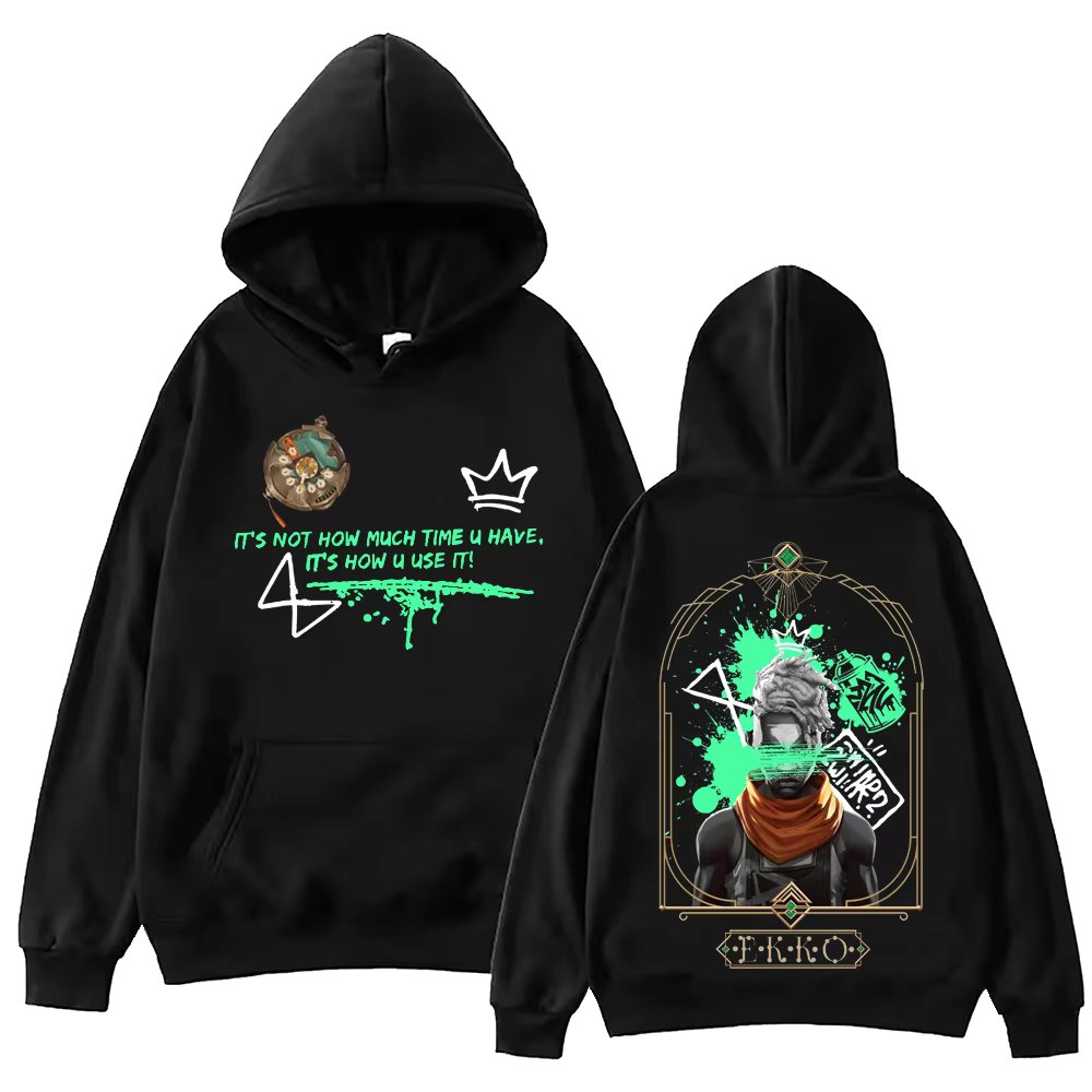Hot Anime Ekko-Arcane Hoodie Harajuku Hip Hop Pullover Tops Popular Music Sweatshirt Fans Gift
