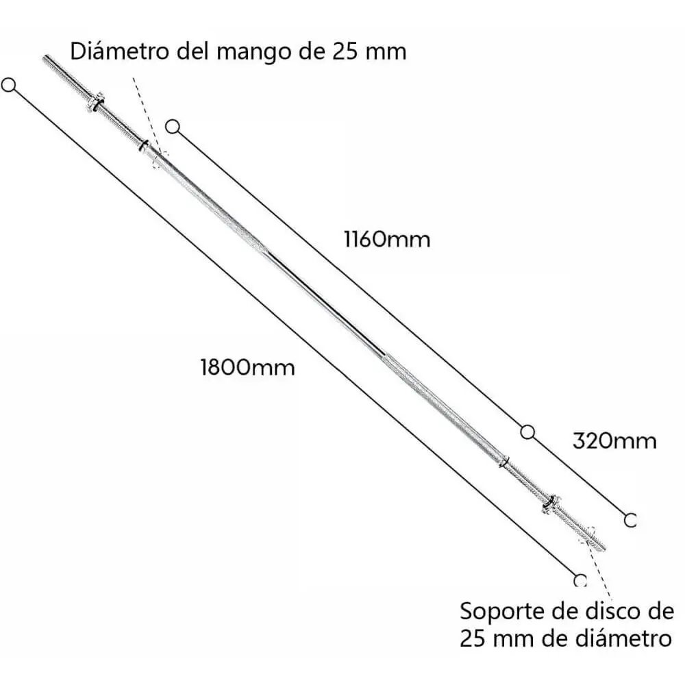 180cm straight bar 25