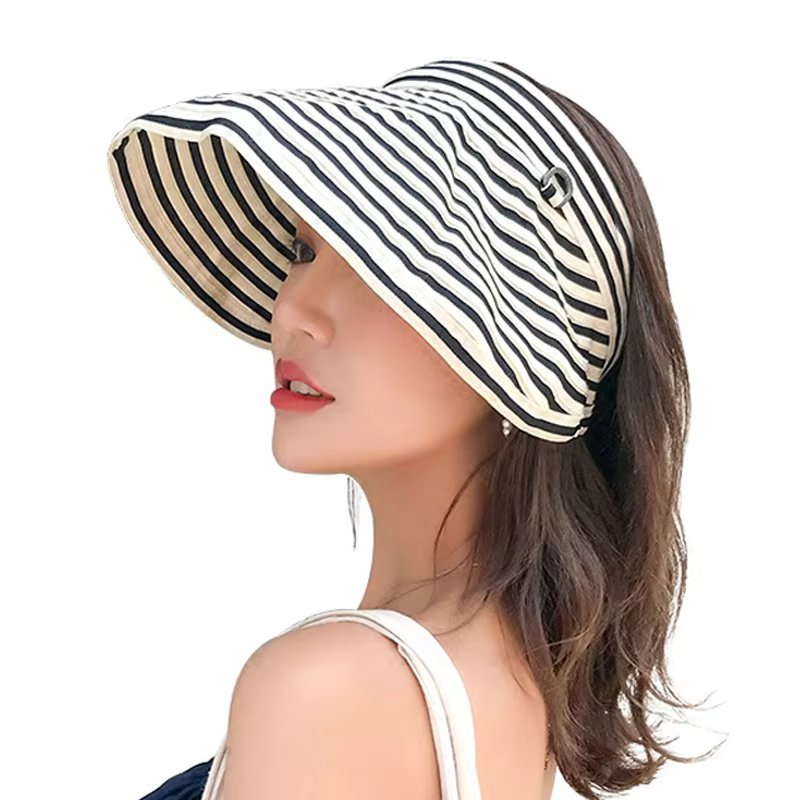 Stripe Roll Wire Sun Cap  (햇빛 자외선 차단 사계절 돌돌이 모자)