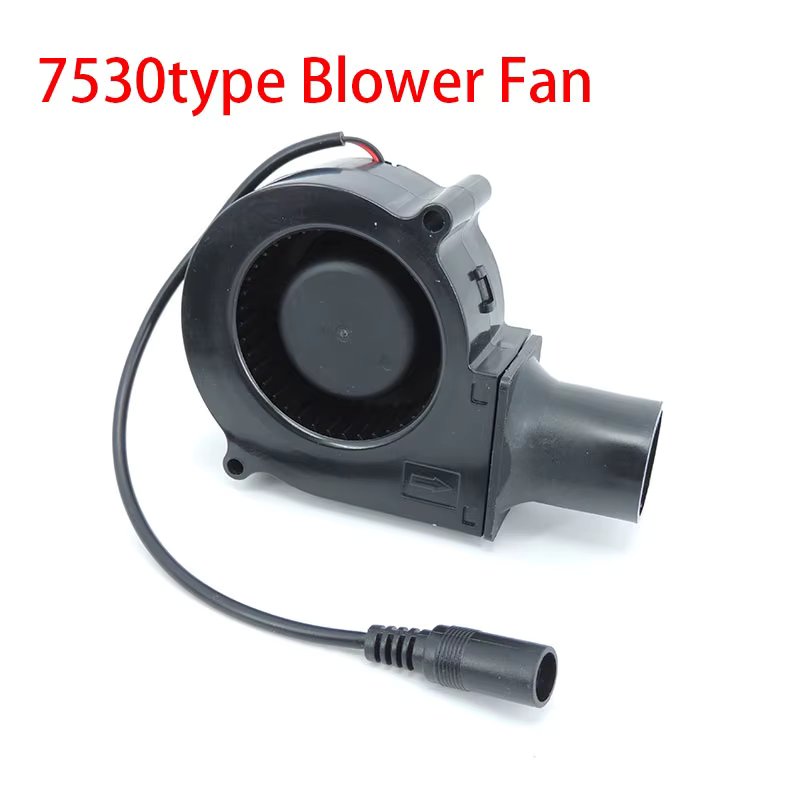 12V 7cm 7530 DC Power Variable Speed Controller Air Blower Cooler cooling Fan 75mm For Camping Cooking/Barbecue/Firewood/Waste