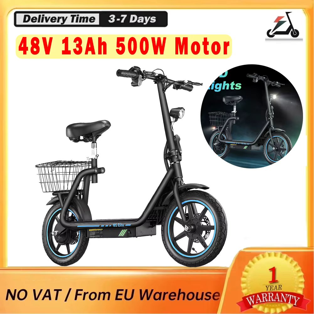 HONEYWHALE M5 Elite Adult Electric Scooter 500W Motor 14" Tire Electronic Scooter 48V 13Ah 40~45km Range 40 km/h Max Speed