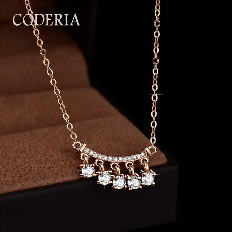 Total 0.5CT Silver S925 Wind Chime Necklace 18K Rose Gold Plated Nnickel free Wwaterproof Moissanite Necklace Luxury GRA Jewelry