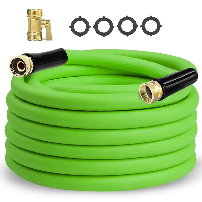 25FT/50FT Garden Hose, With 3/4 valve, Without nozzle, 2.75mm wall thickness, made from a PVC and polymer mix, 5/8-inch inside