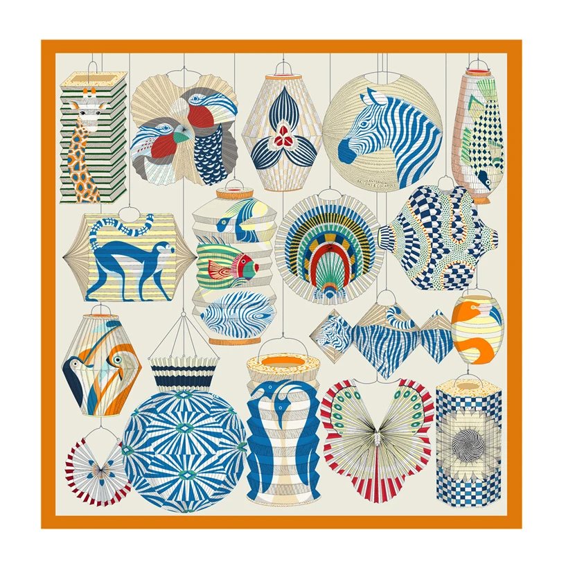 Silk Scarf Women Bohemian Print Square Scarves Head Echarpes Silk Foulards Femme Wraps Beach Shawls Bandana Lady Hijabs 90CM