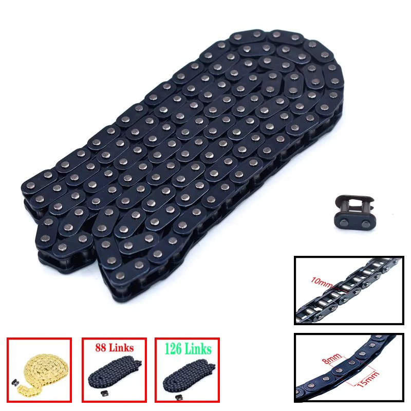 T8F chain with Spare Master Link For Mini Dirt BIKE Quad ATV 47cc 49cc Minimoto Pocket Bikes82 88 116 126 136 166 links