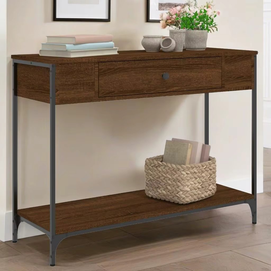 Brown Oak   100x34.5x75 cm | Durable Engineered Wood Furniture